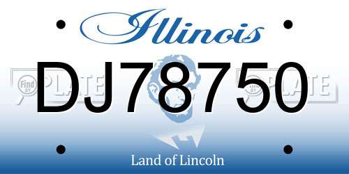 DJ78750 Illinois License Plate