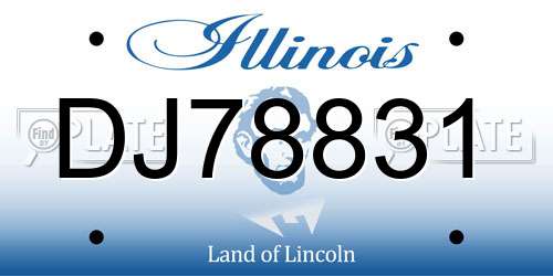 DJ78831 Illinois License Plate