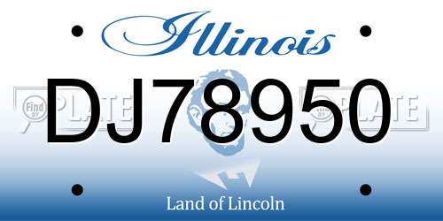 DJ78950 Illinois License Plate