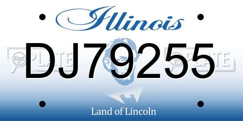 DJ79255 Illinois License Plate