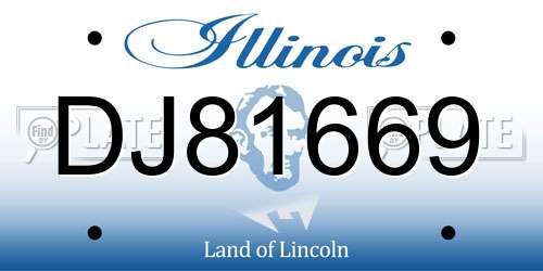 DJ81669 Illinois License Plate