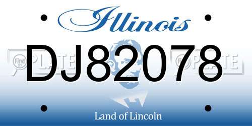 DJ82078 Illinois License Plate