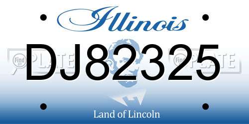 DJ82325 Illinois License Plate