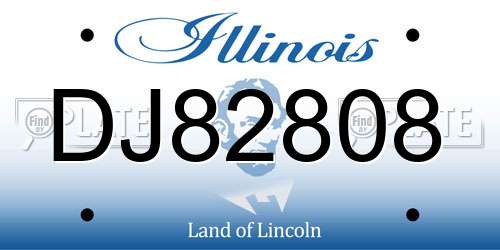 DJ82808 Illinois License Plate