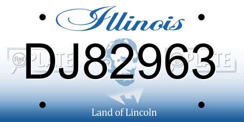 DJ82963 Illinois License Plate