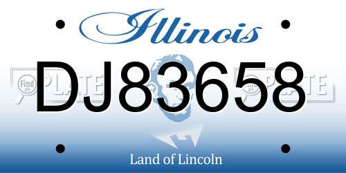 DJ83658 Illinois License Plate