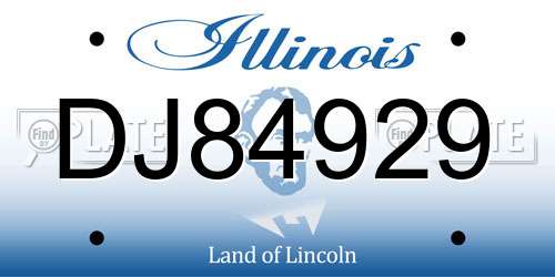 DJ84929 Illinois License Plate