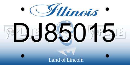 DJ85015 Illinois License Plate