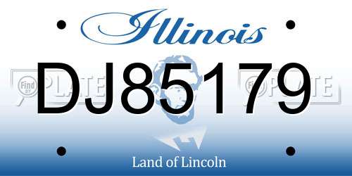 DJ85179 Illinois License Plate