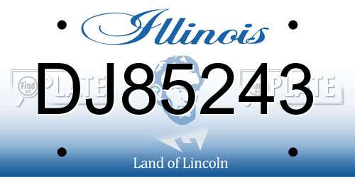 DJ85243 Illinois License Plate