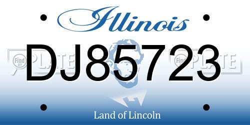 DJ85723 Illinois License Plate