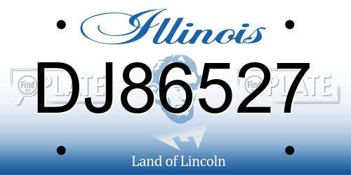 DJ86527 Illinois License Plate
