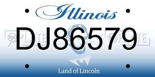 DJ86579 Illinois License Plate