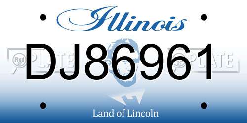 DJ86961 Illinois License Plate