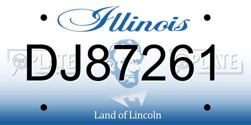 DJ87261 Illinois License Plate