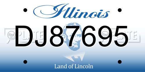 DJ87695 Illinois License Plate