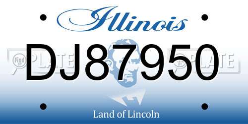 DJ87950 Illinois License Plate