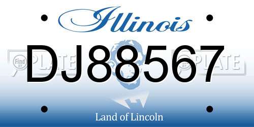 DJ88567 Illinois License Plate