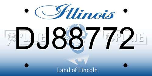 DJ88772 Illinois License Plate