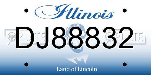 DJ88832 Illinois License Plate