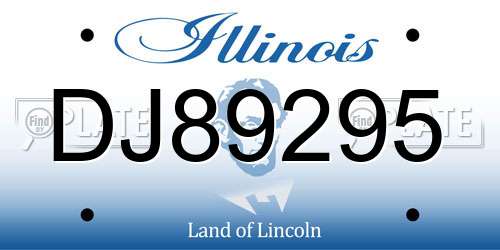 DJ89295 Illinois License Plate