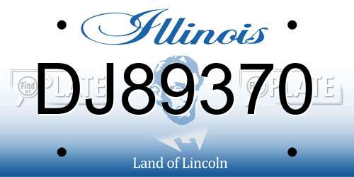 DJ89370 Illinois License Plate