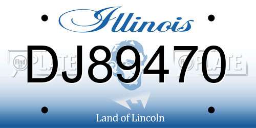 DJ89470 Illinois License Plate