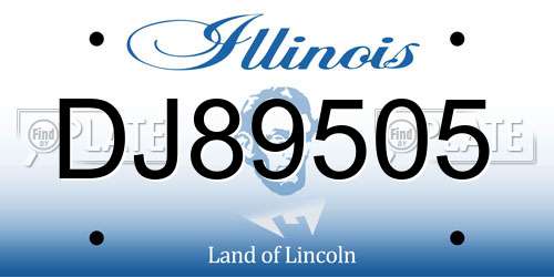 DJ89505 Illinois License Plate
