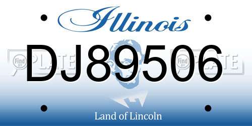 DJ89506 Illinois License Plate