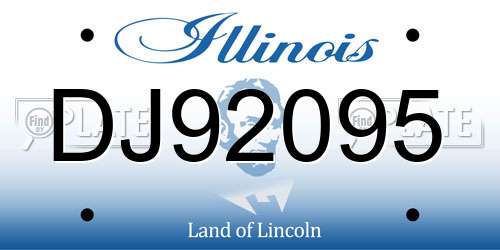 DJ92095 Illinois License Plate