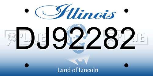 DJ92282 Illinois License Plate