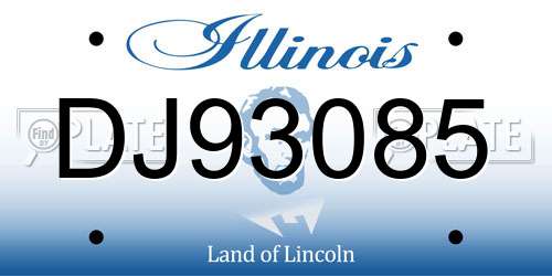 DJ93085 Illinois License Plate