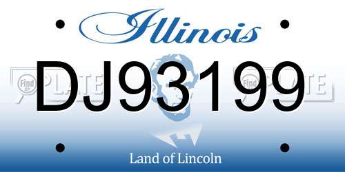 DJ93199 Illinois License Plate