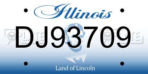 DJ93709 Illinois License Plate