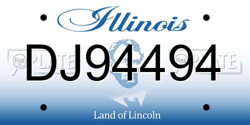 DJ94494 Illinois License Plate