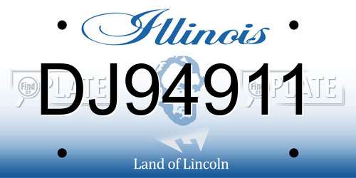 DJ94911 Illinois License Plate