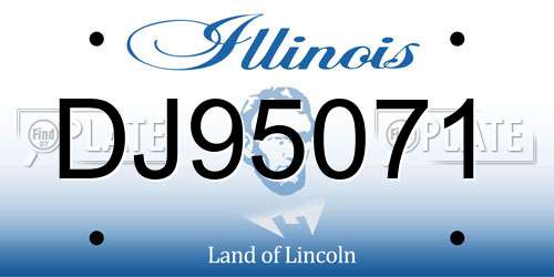 DJ95071 Illinois License Plate