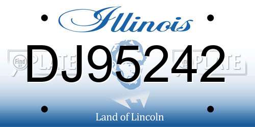 DJ95242 Illinois License Plate