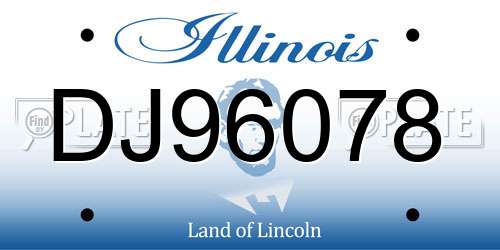 DJ96078 Illinois License Plate