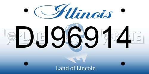 DJ96914 Illinois License Plate