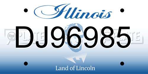 DJ96985 Illinois License Plate