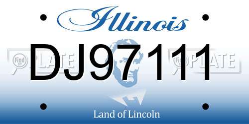 DJ97111 Illinois License Plate