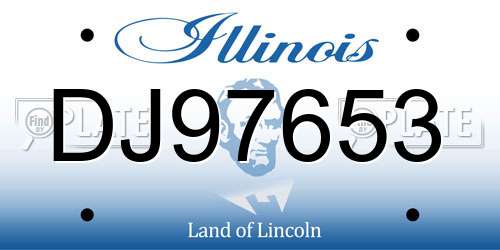 DJ97653 Illinois License Plate