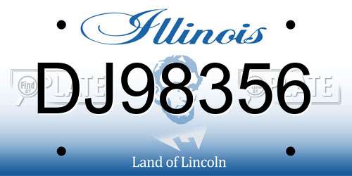 DJ98356 Illinois License Plate
