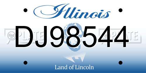DJ98544 Illinois License Plate