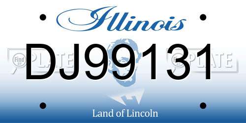 DJ99131 Illinois License Plate