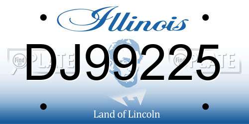 DJ99225 Illinois License Plate