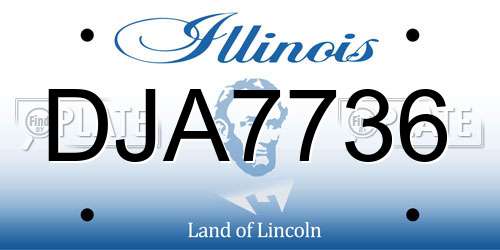 DJA7736 Illinois License Plate