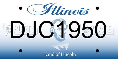 DJC1950 Illinois License Plate