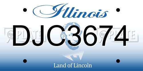 DJC3674 Illinois License Plate
